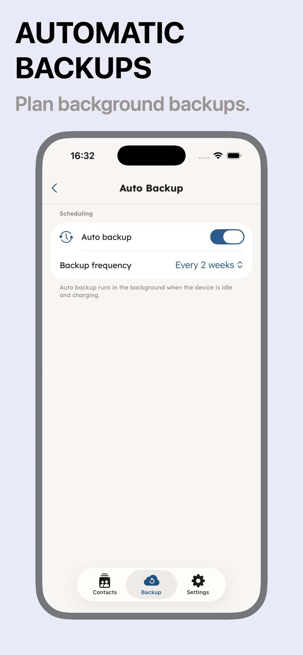 Automatic backup scheduling
