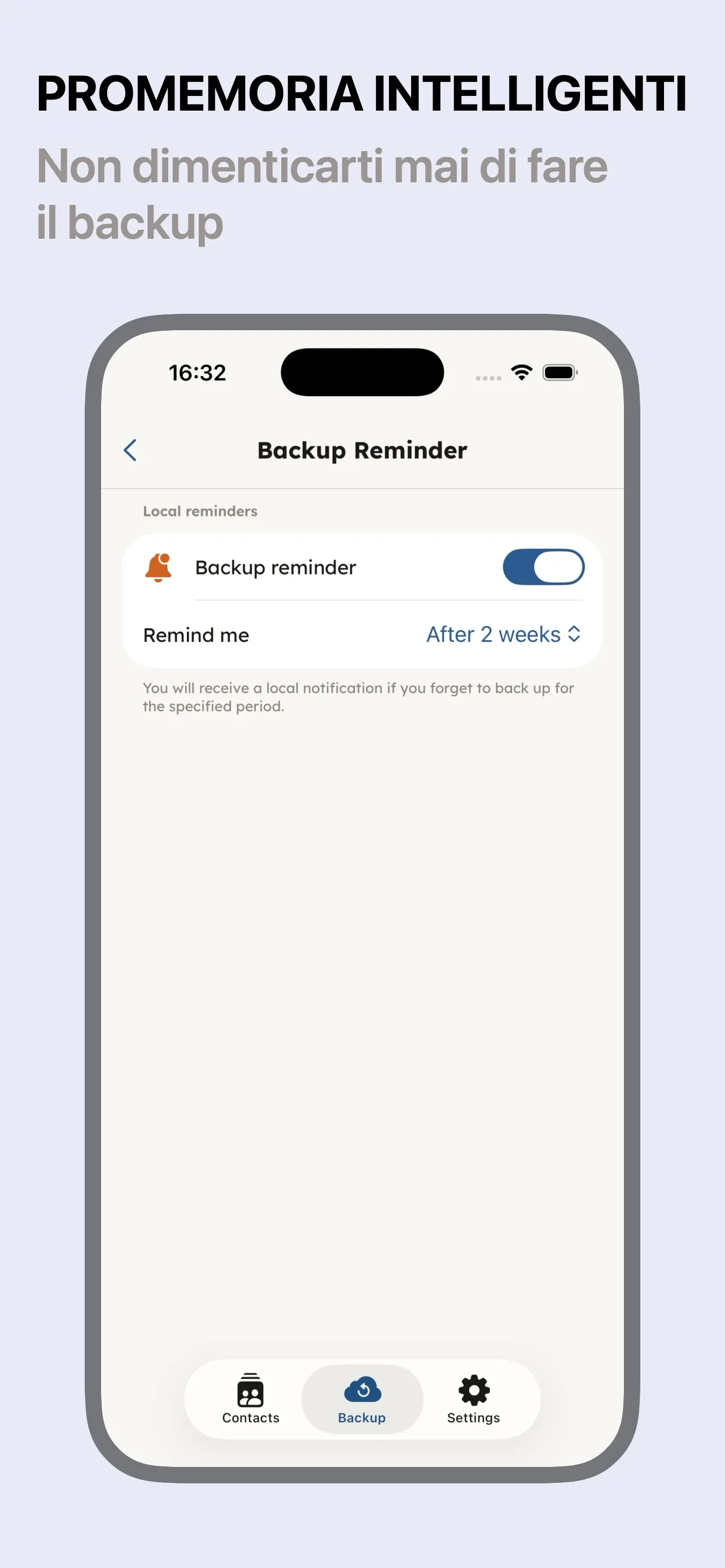 Promemoria di backup intelligenti