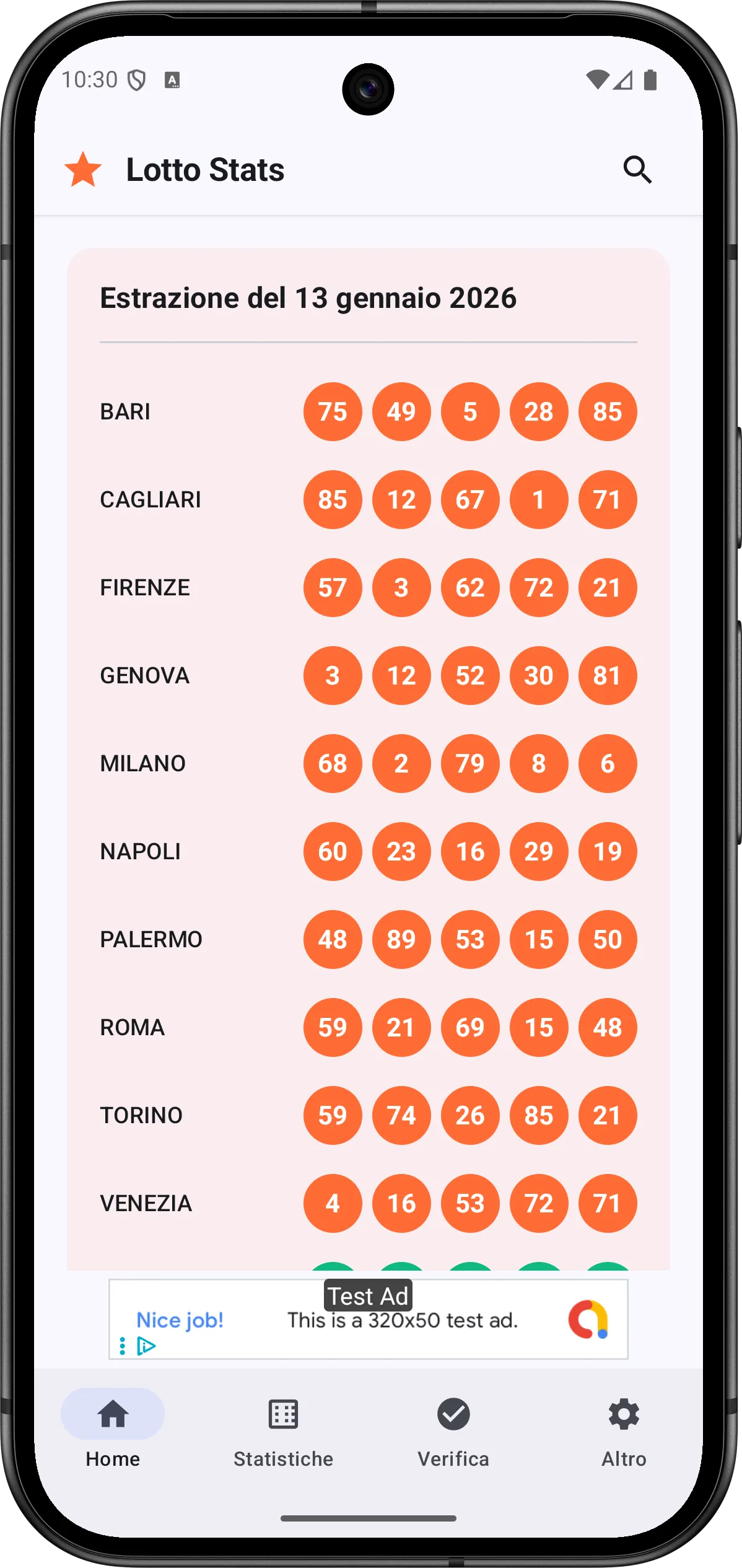 MyLotto latest extractions