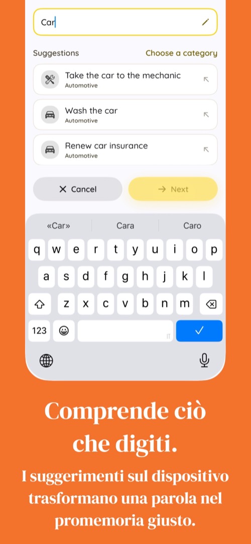 Smart on-device suggestions in Nodino