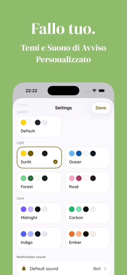 Theme customization options in Nodino
