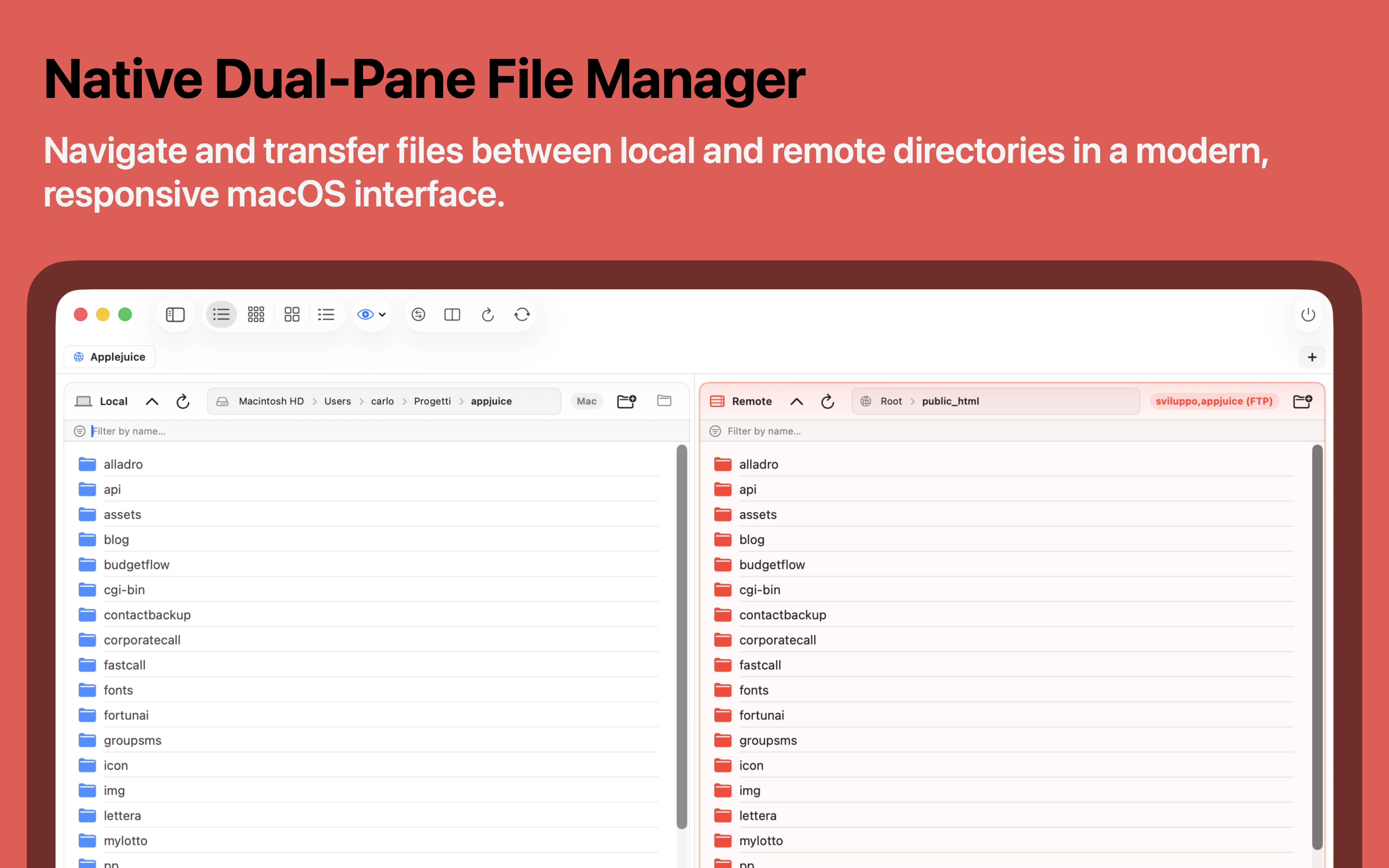 Upstream dual-pane file manager