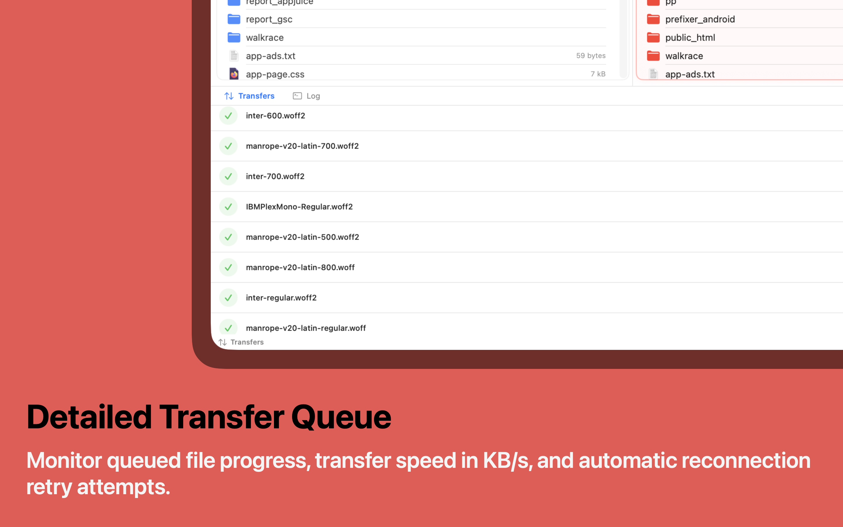 Upstream transfer queue